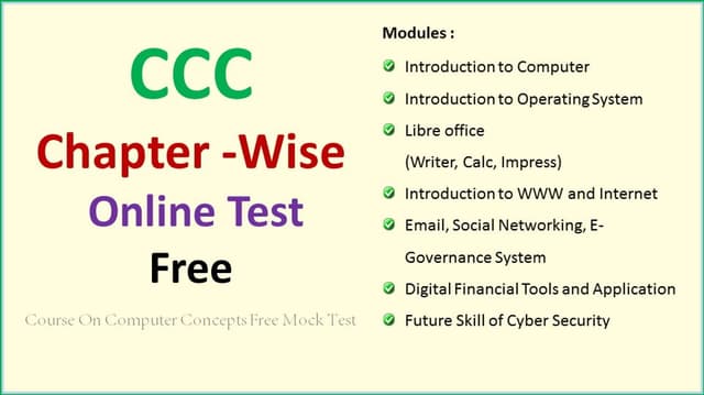 CCC Online Test 10 Questions – Most Important